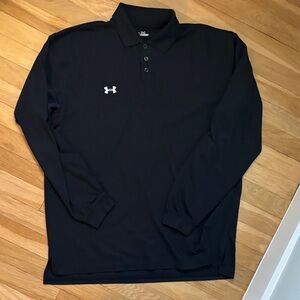 Under Armour Men's Black Long Sleeve Polo